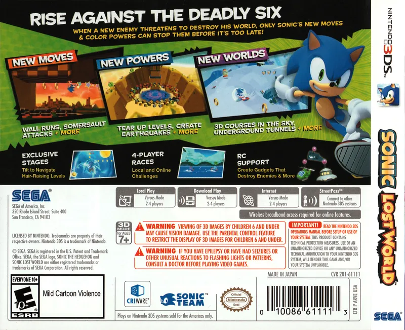 Sonic Lost World box back