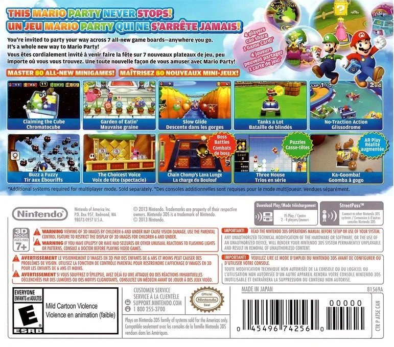 Mario Party: Island Tour box back