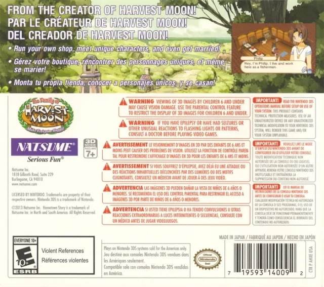 Hometown Story box back