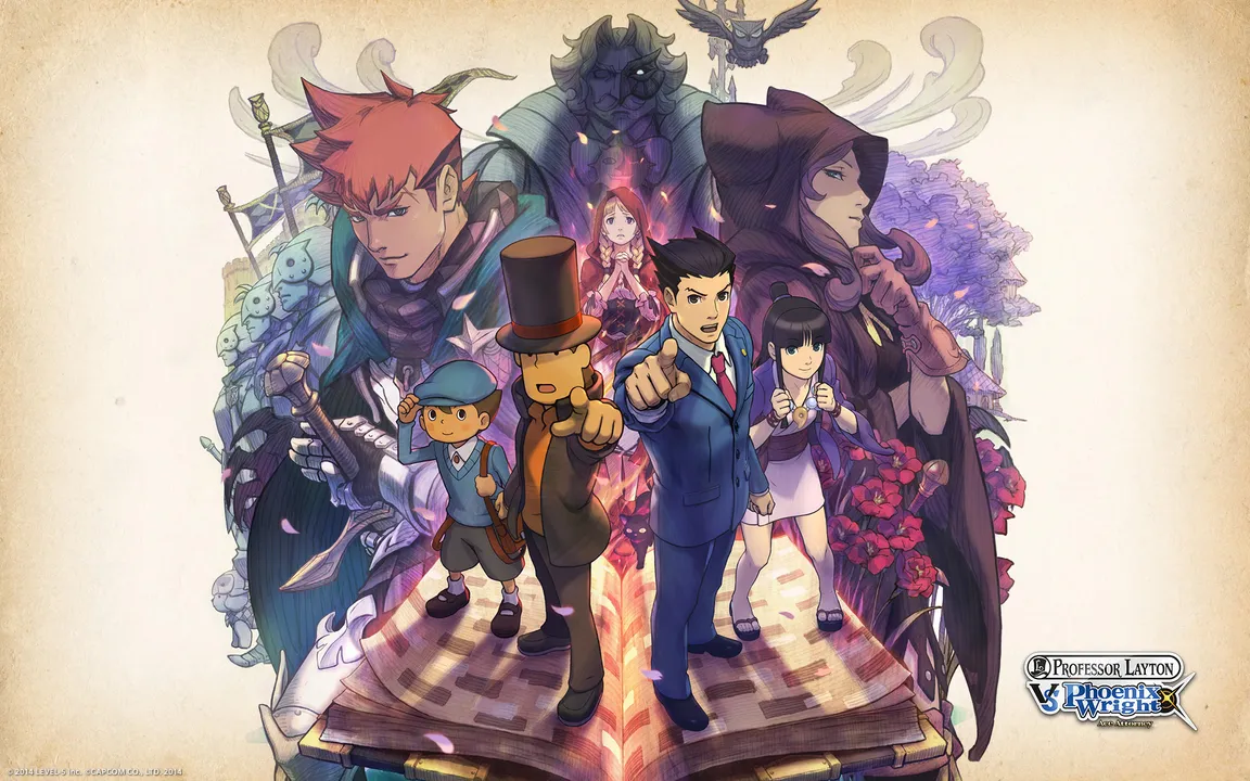 Backdrop artwork for Professor Layton vs. Phoenix Wright: Ace Attorney