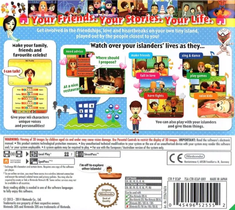 Tomodachi Life box back