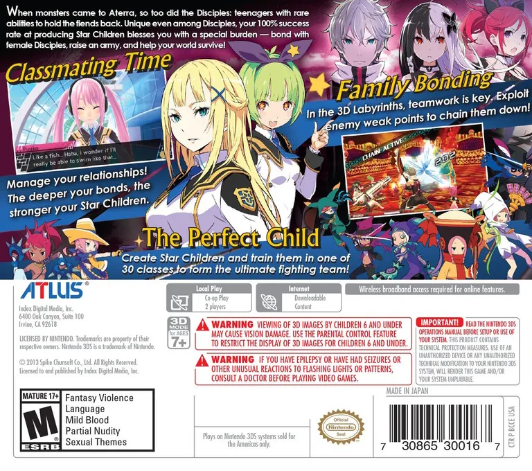 Conception II: Children of the Seven Stars box back