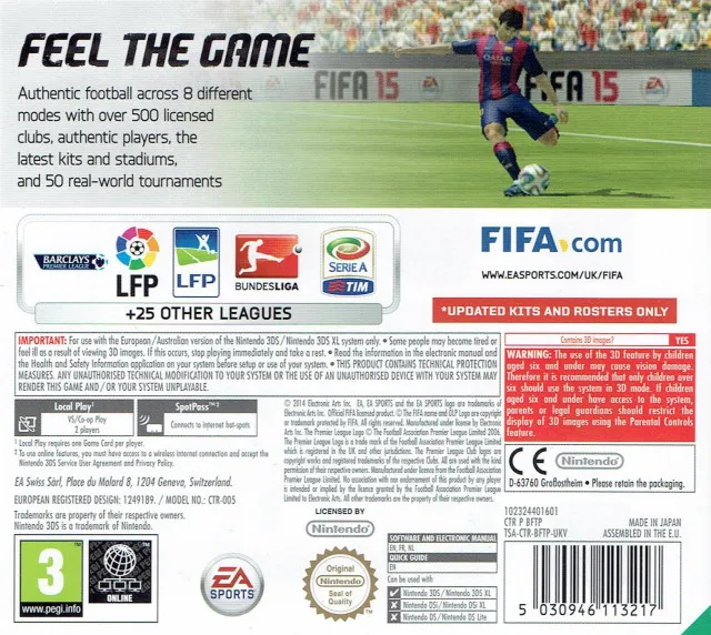 FIFA 15: Legacy Edition box back