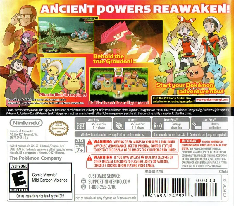 Pokemon Omega Ruby box back