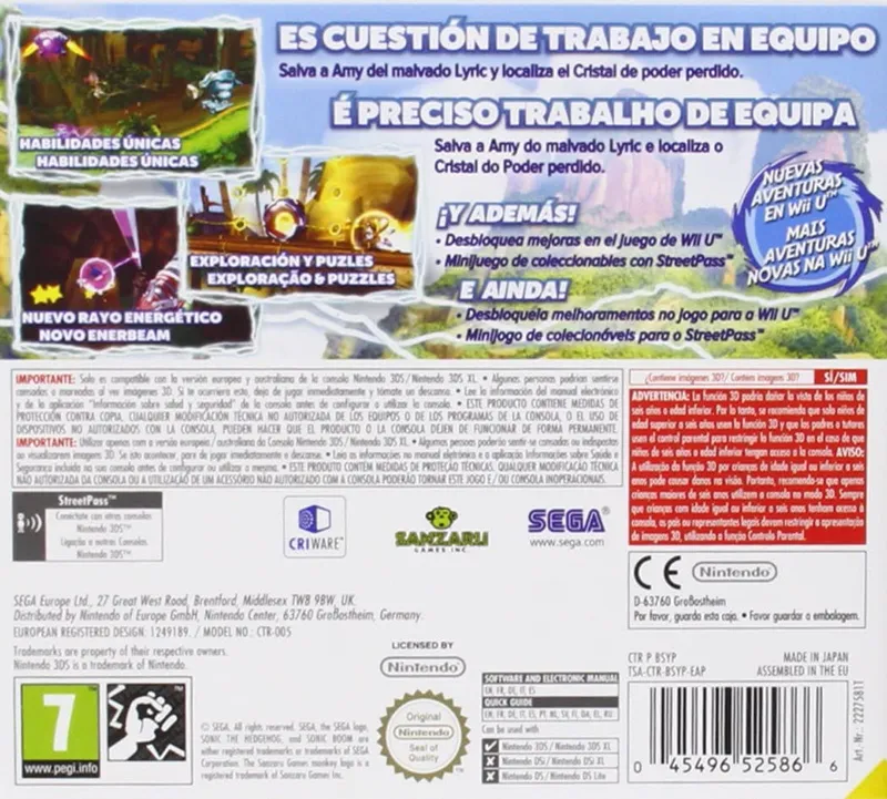 Sonic Boom: Shattered Crystal box back