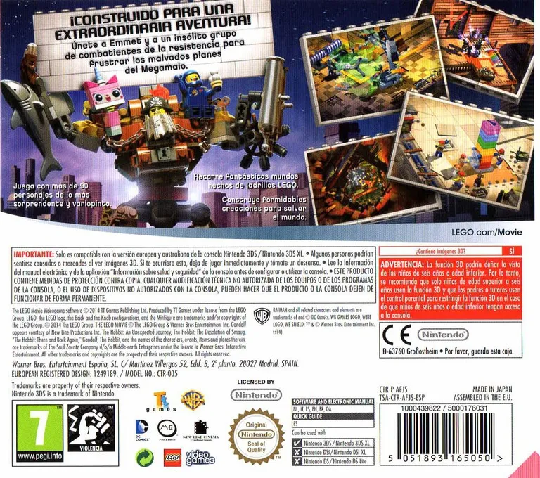 The LEGO Movie Videogame box back