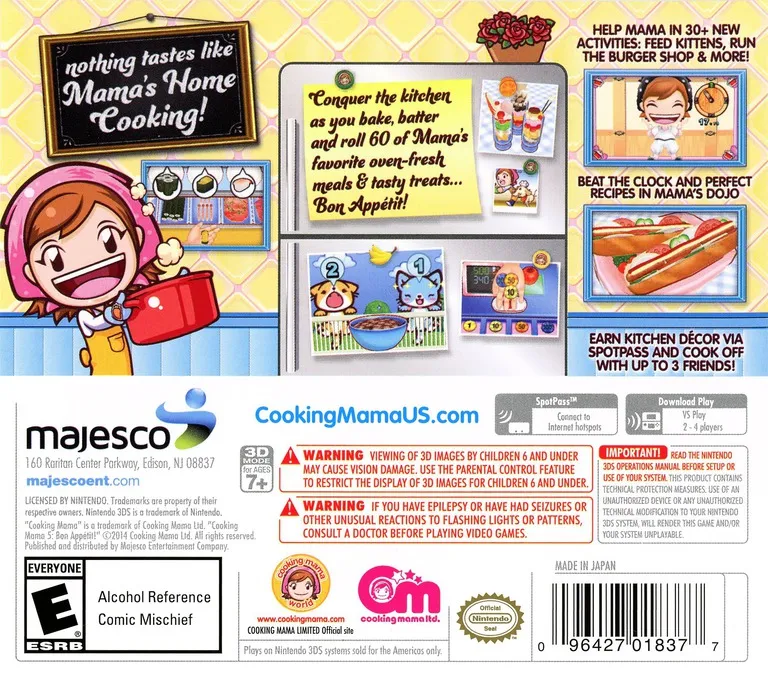 Cooking Mama 5: Bon Appetit box back