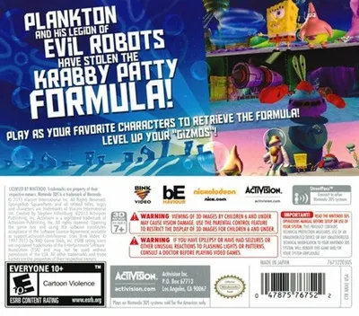 Spongebob SquarePants: Plankton's Robotic Revenge box back