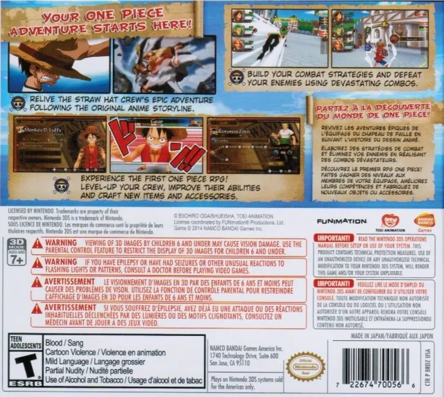 One Piece: Romance Dawn box back
