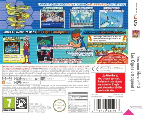 Inazuma Eleven 3: Team Ogre Attacks box back