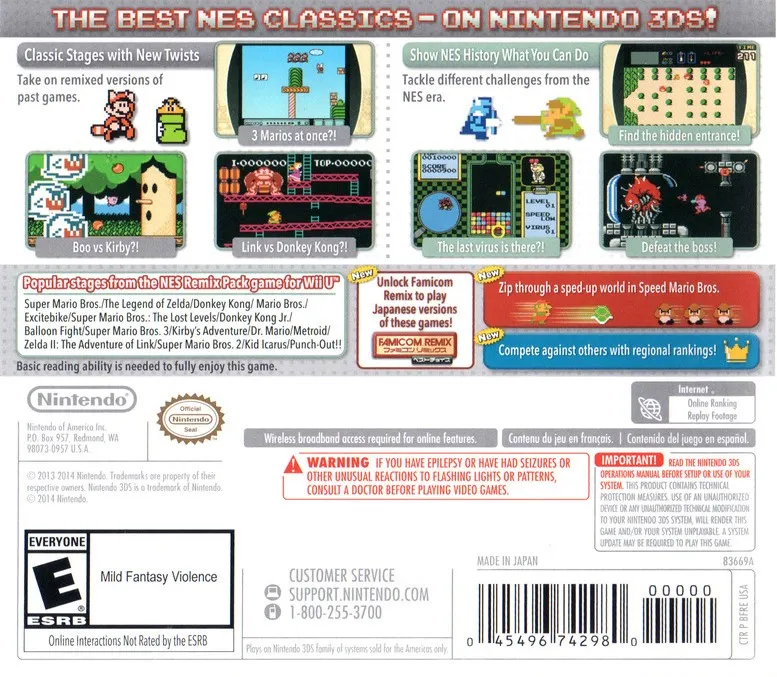 Ultimate NES Remix box back