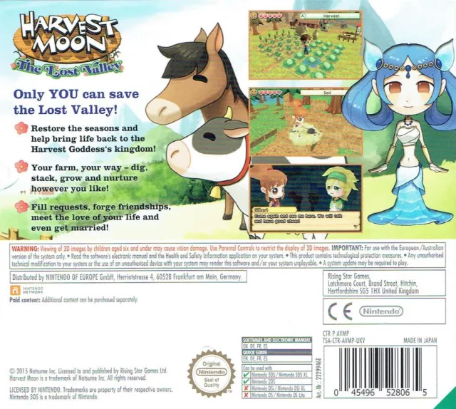 Harvest Moon 3D: The Lost Valley box back