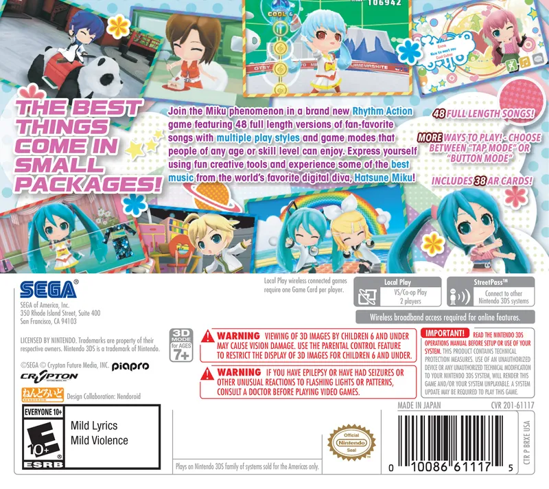 Hatsune Miku: Project Mirai DX box back
