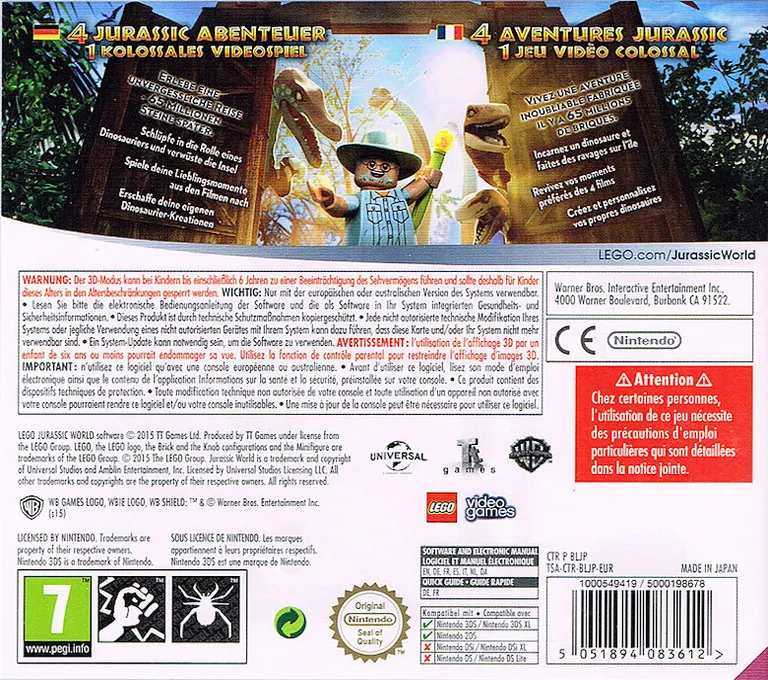 LEGO Jurassic World box back
