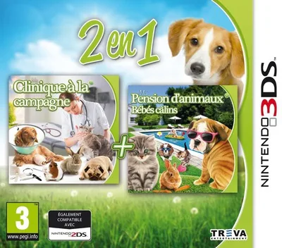 2in1 - My Vet Practice 3D - In the Country + My Baby Pet Hotel 3D cover art for Nintendo 3DS
