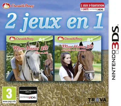 2in1 Horses 3D Vol.2 - Rivals in the Saddle and Jumping for the Team 3D cover art for Nintendo 3DS