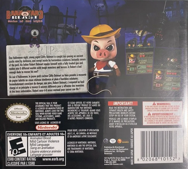Barnyard Blast: Swine of the Night box back