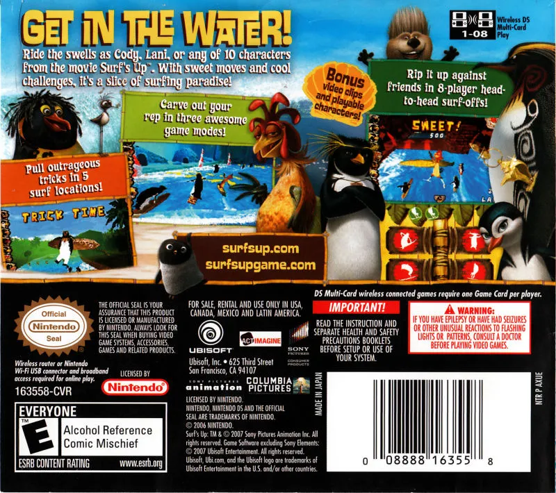 Surf's Up box back