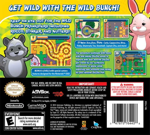 Zhu Zhu Pets 2: Featuring the Wild Bunch box back