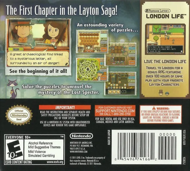 Professor Layton and the Last Specter box back