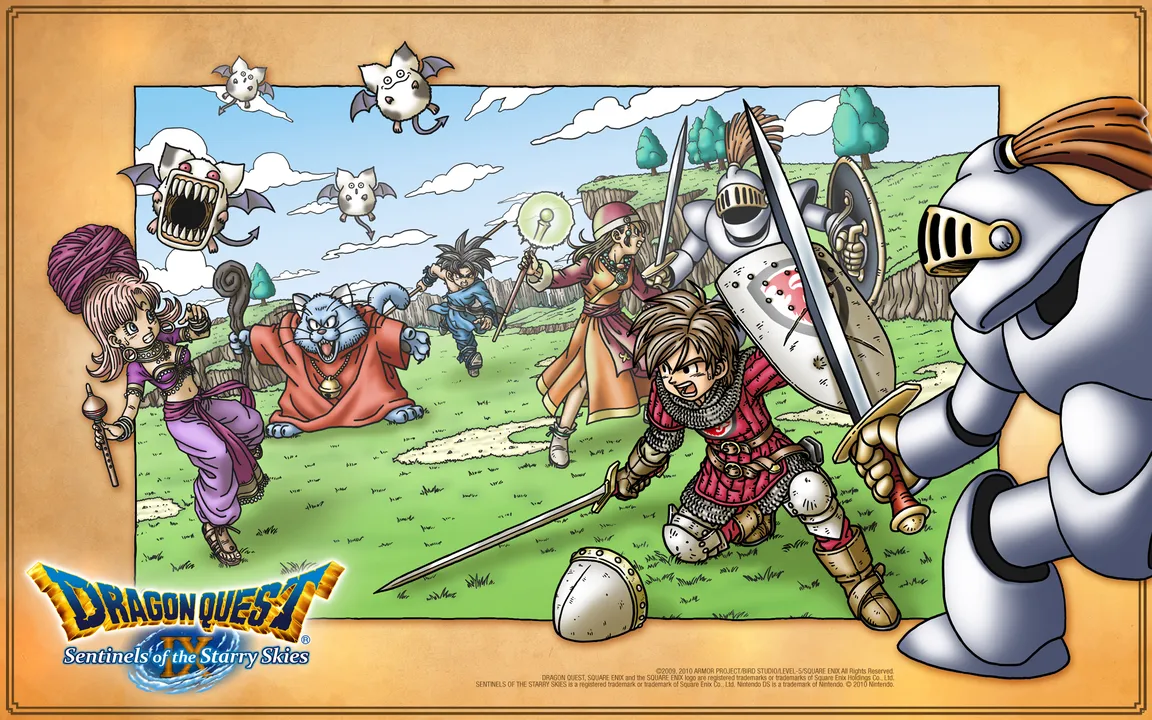 Backdrop artwork for Dragon Quest IX: Sentinels of the Starry Skies
