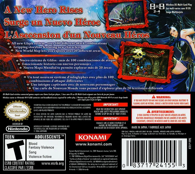 Castlevania: Order of Ecclesia box back