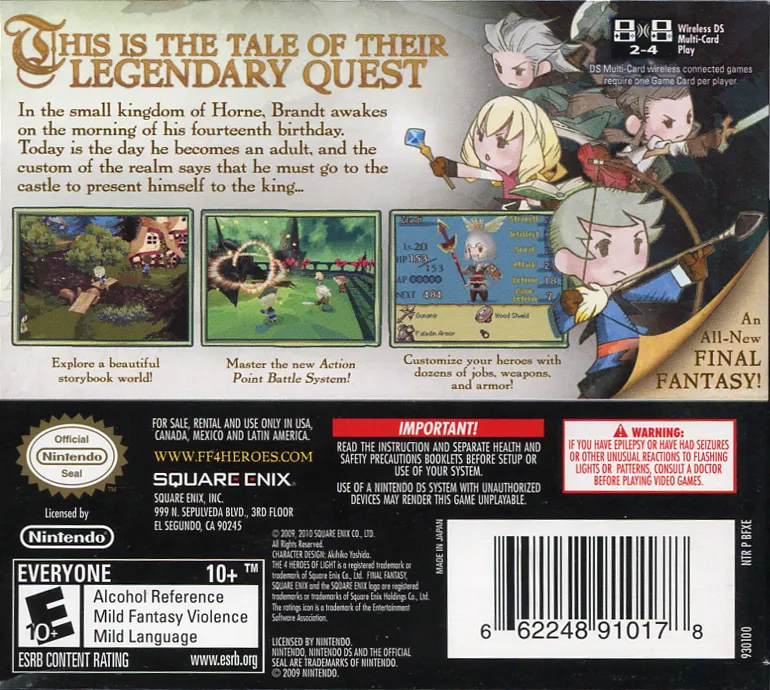 Final Fantasy: The 4 Heroes of Light box back