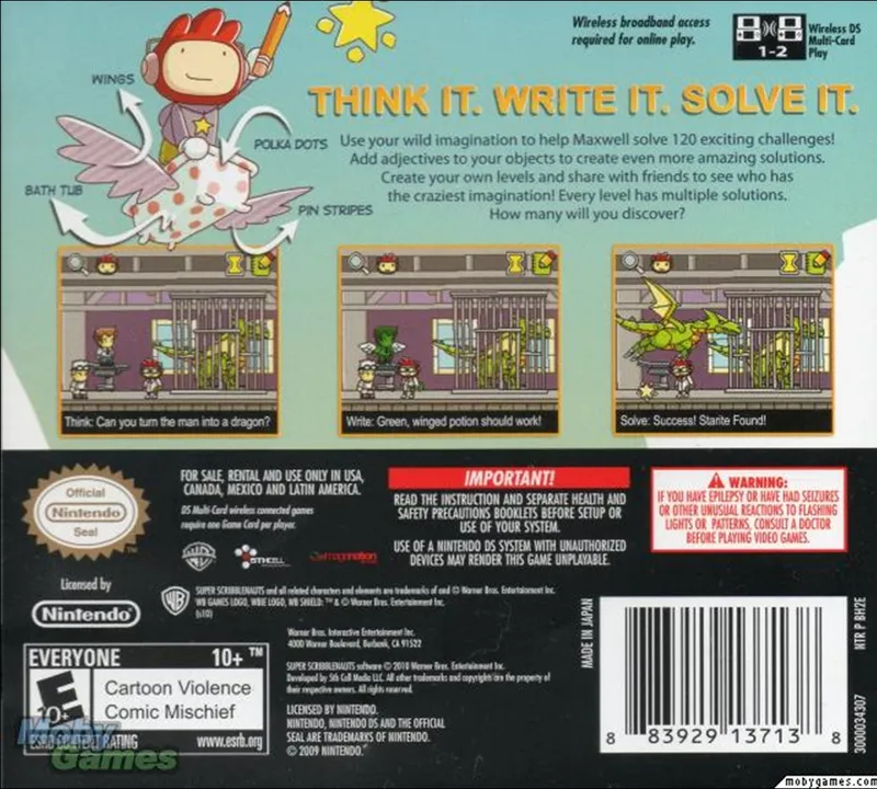 Super Scribblenauts box back