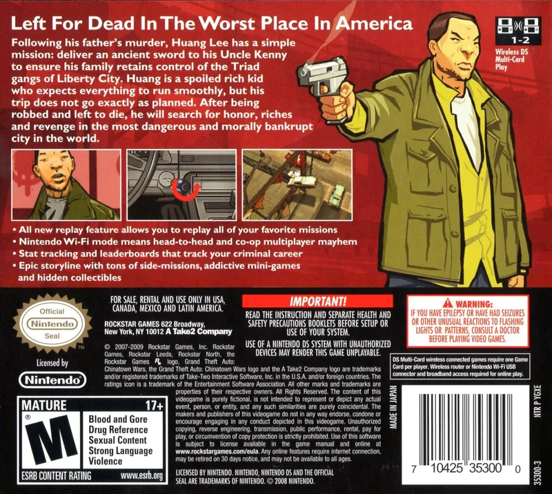 Grand Theft Auto: Chinatown Wars box back