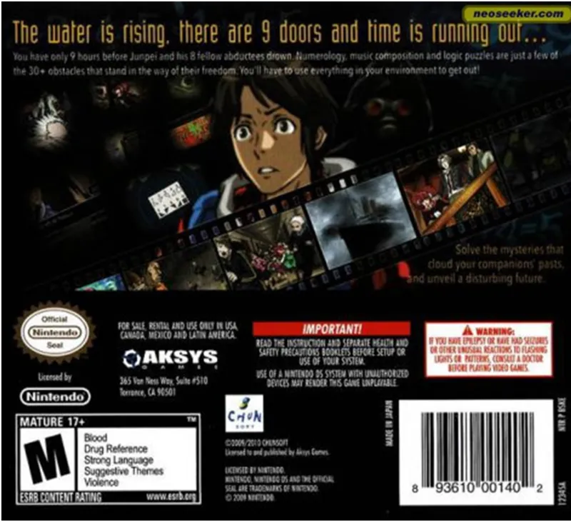 Nine Hours, Nine Persons, Nine Doors box back