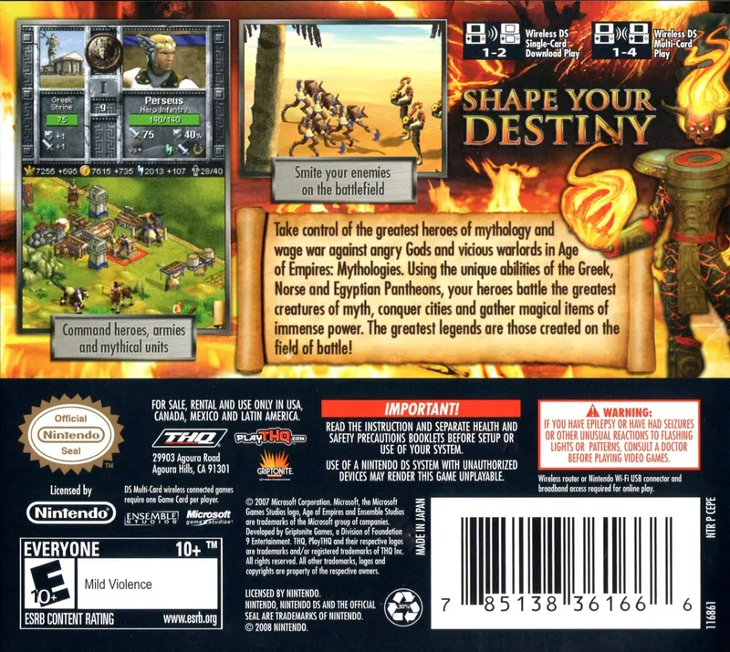 Age of Empires: Mythologies box back