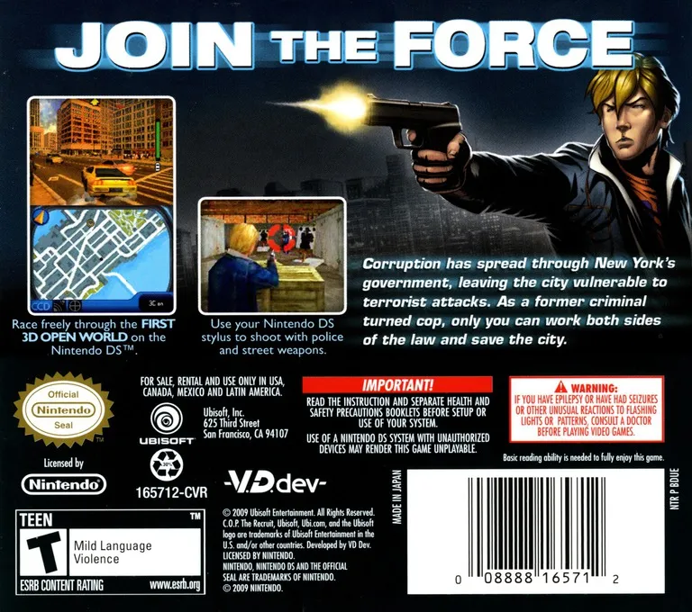C.O.P.: The Recruit box back