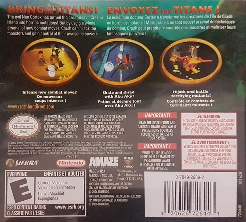 Crash of the Titans box back