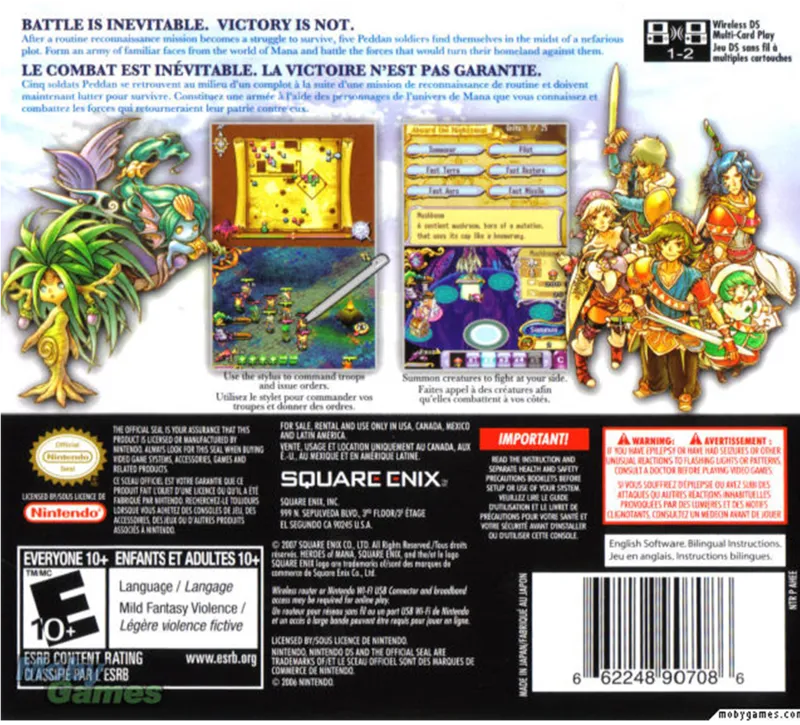 Heroes of Mana box back