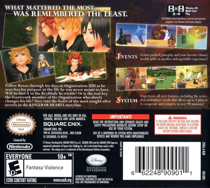 Kingdom Hearts 358/2 Days box back