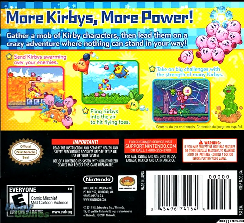Kirby Mass Attack box back