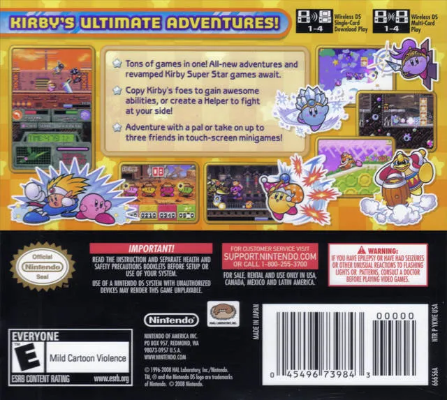 Kirby Super Star Ultra box back