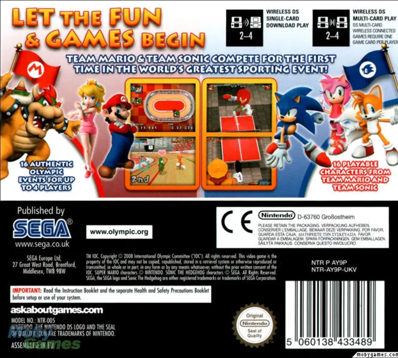 Mario & Sonic at the Olympic Games box back