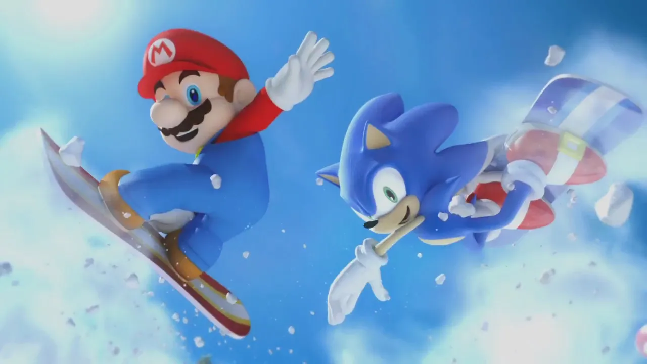 Backdrop artwork for Mario & Sonic at the Olympic Winter Games