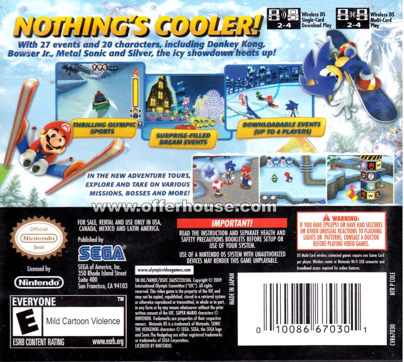 Mario & Sonic at the Olympic Winter Games box back