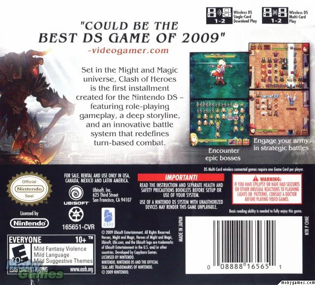 Might & Magic: Clash of Heroes box back