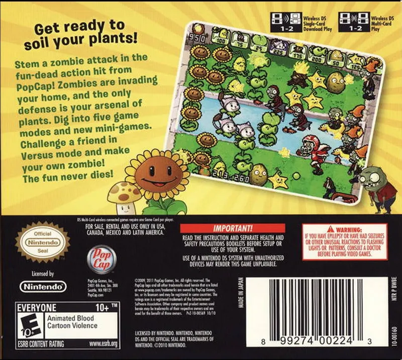 Plants vs. Zombies box back