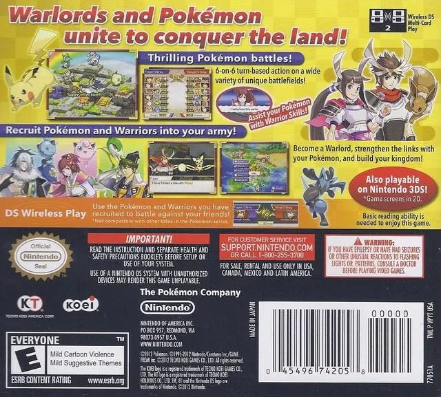 Pokémon Conquest box back