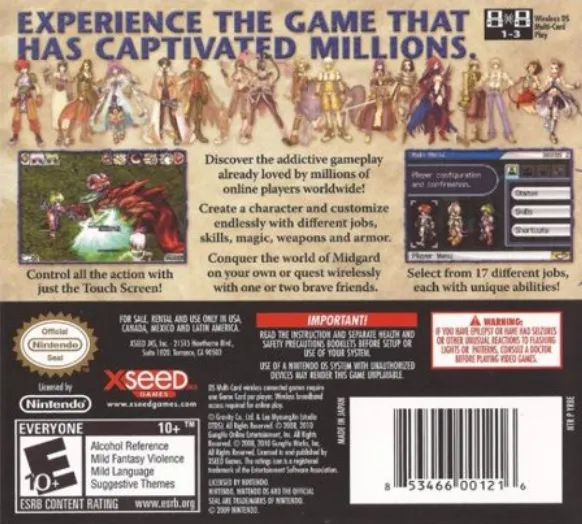 Ragnarok DS box back
