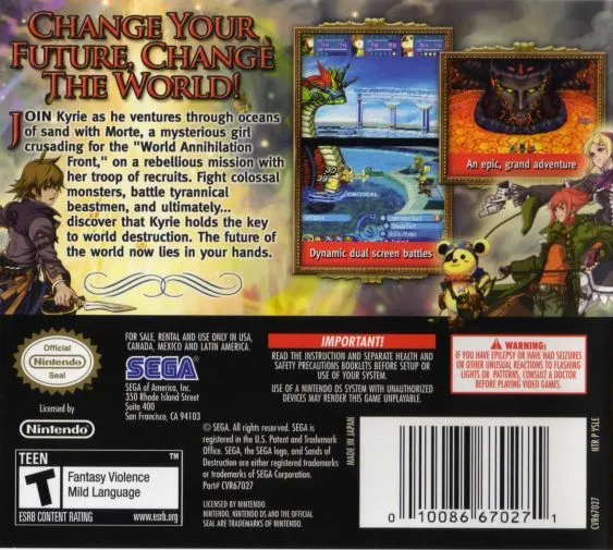 Sands of Destruction box back