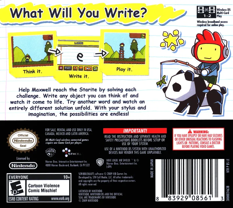Scribblenauts box back