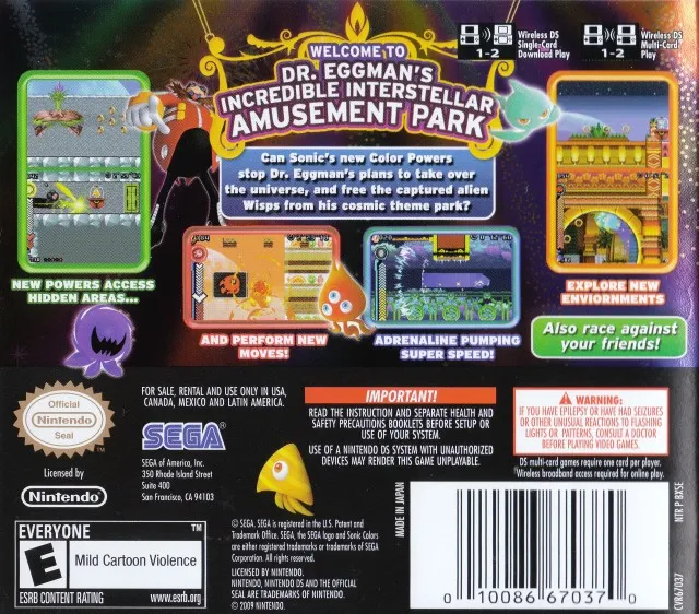 Sonic Colors box back
