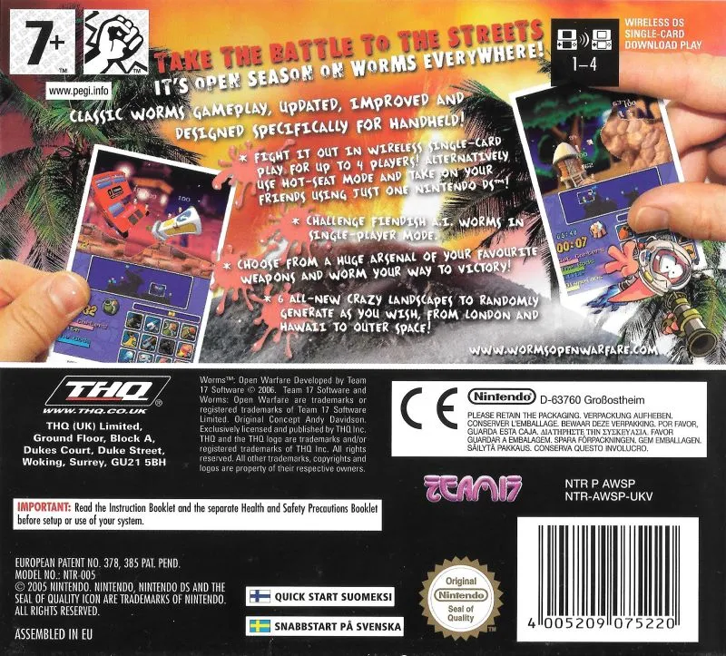 Worms: Open Warfare box back