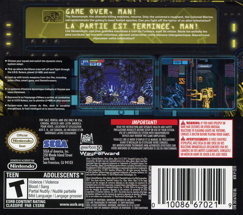 Aliens: Infestation box back