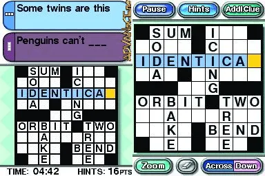 Crossword DS screenshot